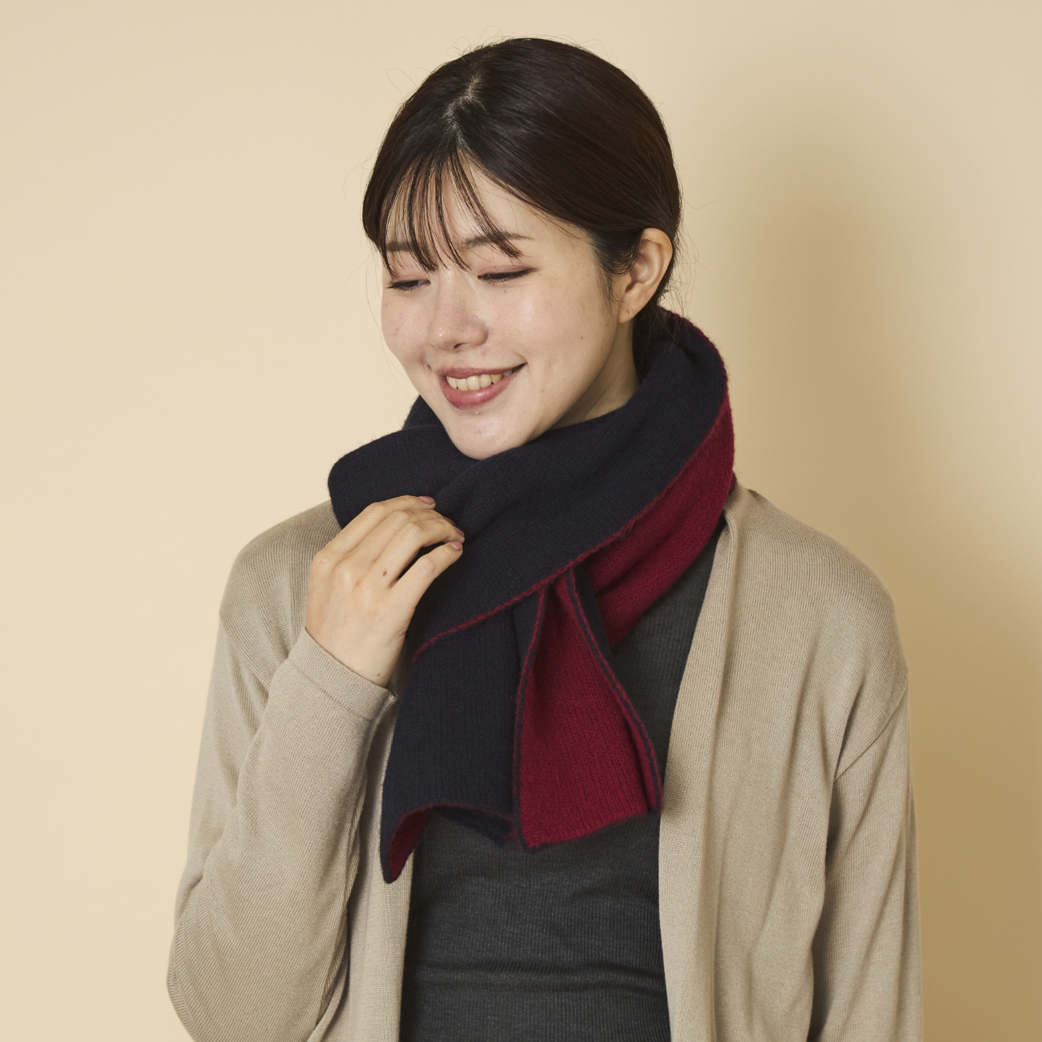 el alto/リバーシブルニットマフラー